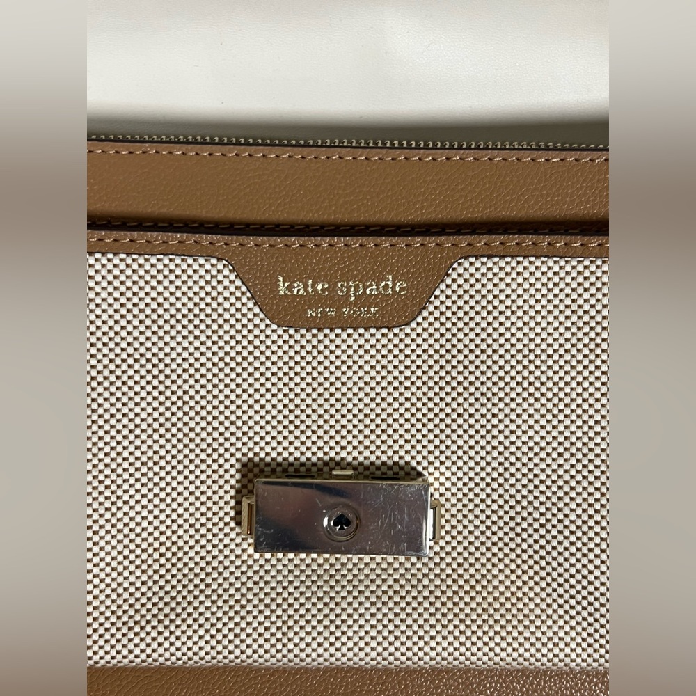 Kate Spade Voyage Canvas Crossbody bag, tan brown, shoulder bag, purse - Picture 11 of 14